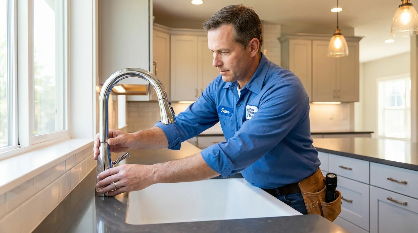 Kitchen faucet installation by Johns Plumbing LLC in Yarmouth Port